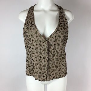Rory Becca eyelet gold vest top M
